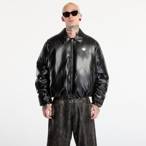 Bunda MISBHV Faux Leather Puffer Bomber Jacket Black M