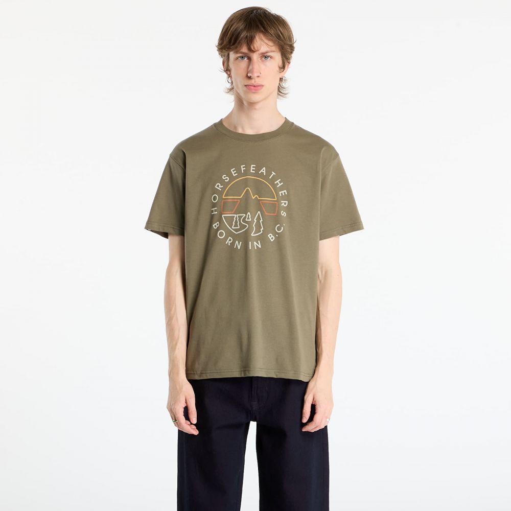Tričko Horsefeathers Line Circle T-Shirt Burnt Olive S