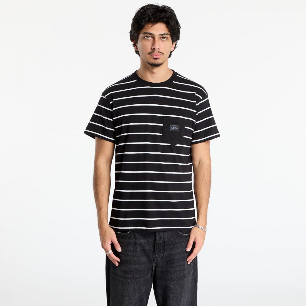 Tričko Horsefeathers Alpha T-Shirt Black Stripes L