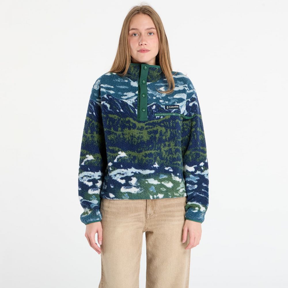 Mikina Columbia Helvetia™ II Printed Cropped Half Snap Everblue Sisters/ Rain Forest M
