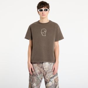Tričko Brain Dead Heavyweight 3D Embroidery Logohead T-Shirt Brown L