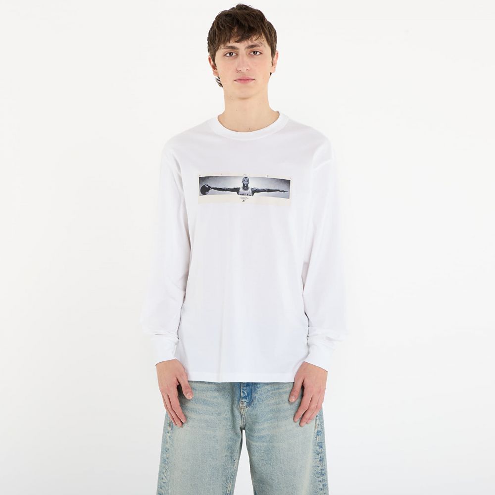 Tričko Jordan Men's Long-Sleeve Crew-Neck T-Shirt White/ Black XS