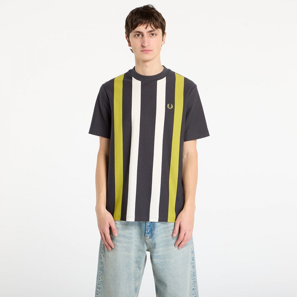 Tričko FRED PERRY Vertical Stripe T-Shirt Anchor Grey L
