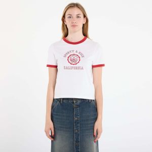 Tričko Sporty & Rich California Emblem Ringer Tee White/ Ruby XS