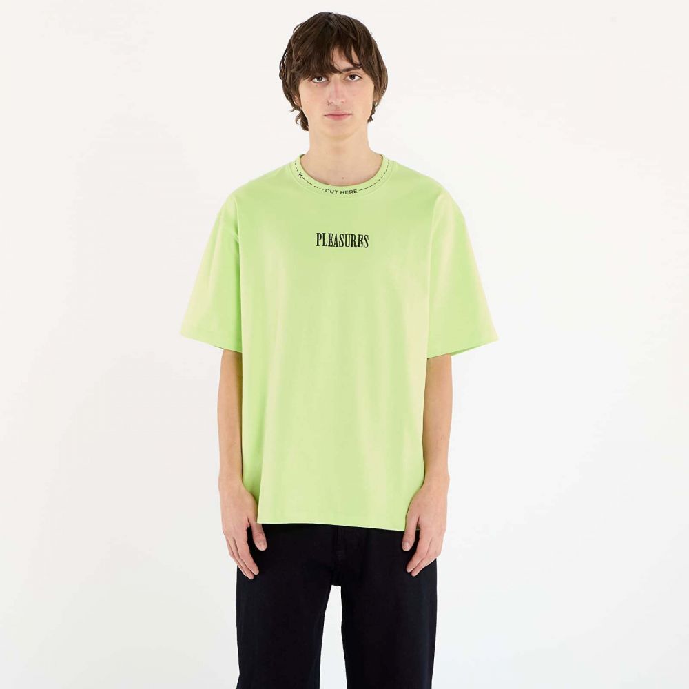 Tričko PLEASURES Cut Here Heavyweight Shirt Lime S