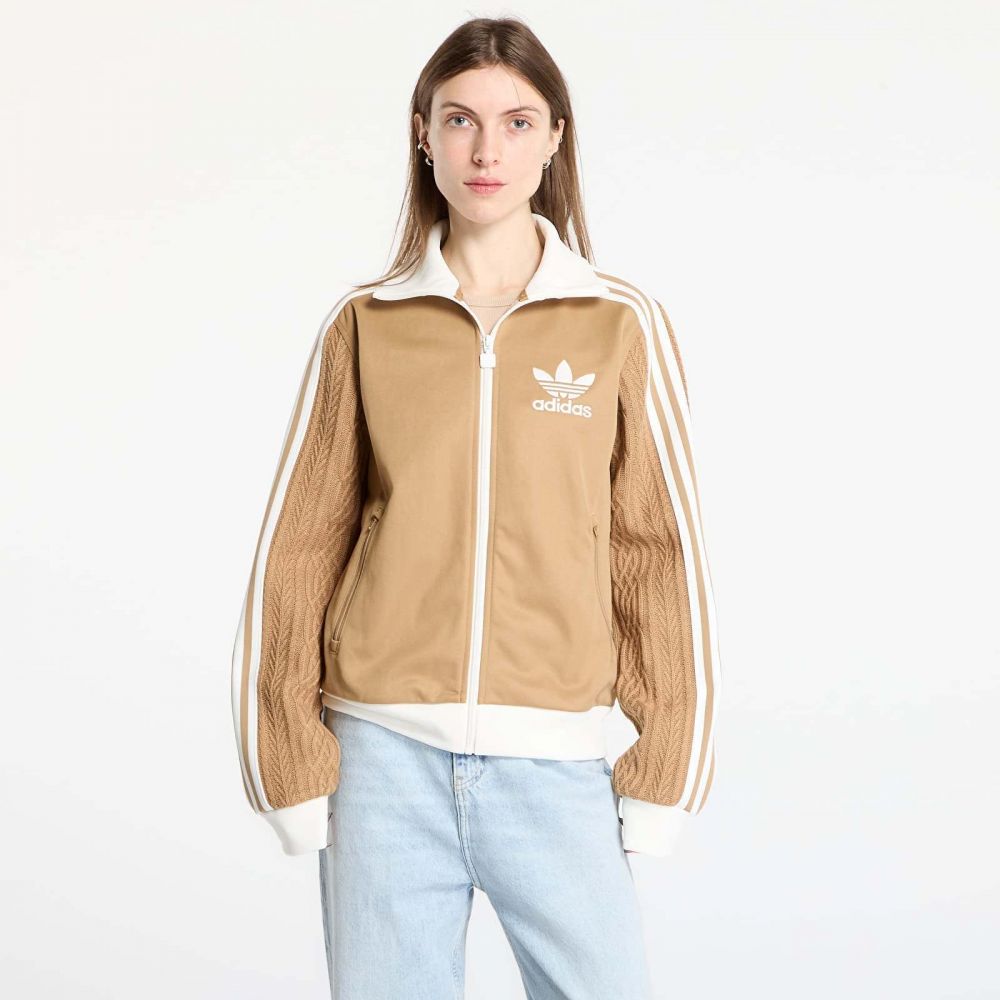 Mikina adidas Knit Classic Track Top Cardboard XS