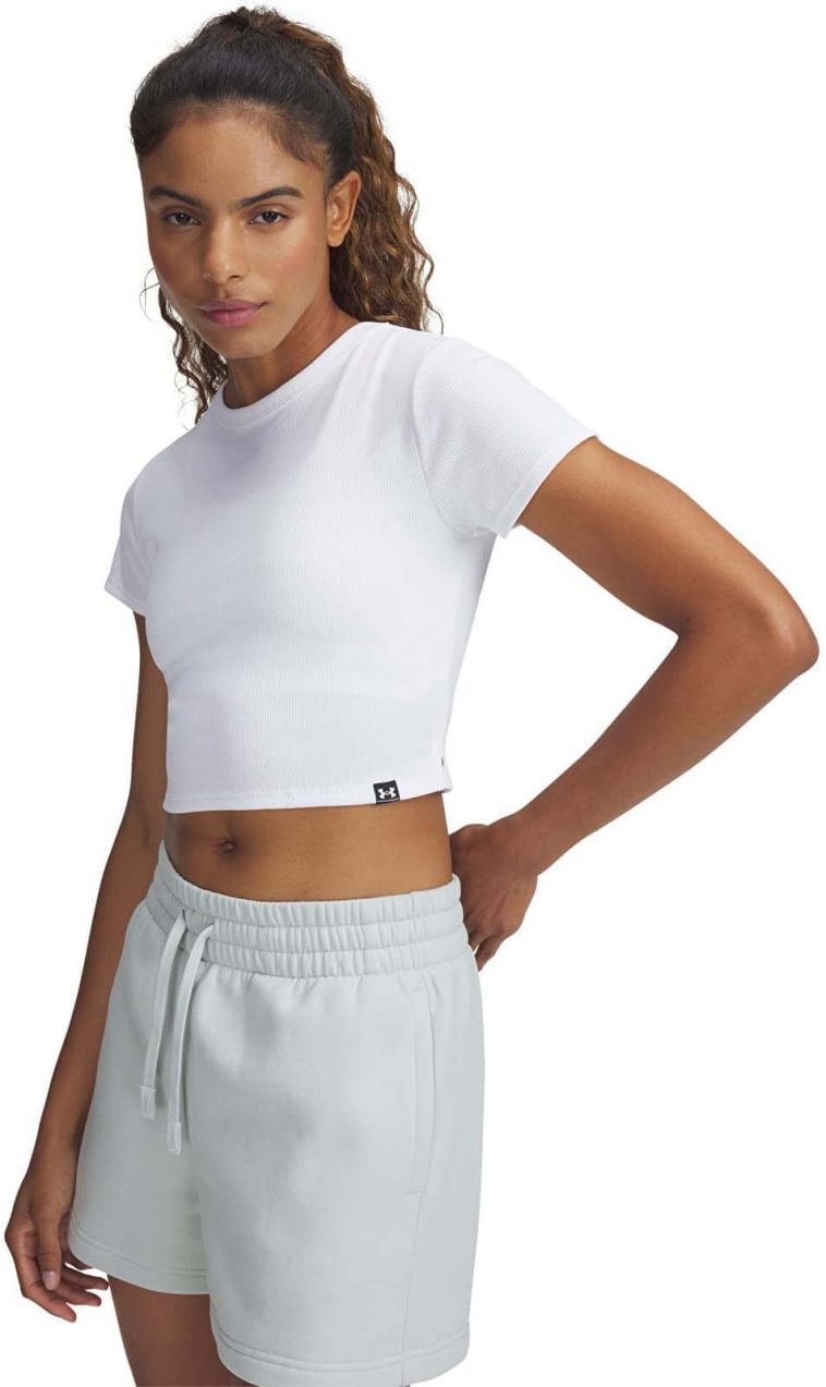 Tričko Under Armour Rival Rib Baby Tee White L