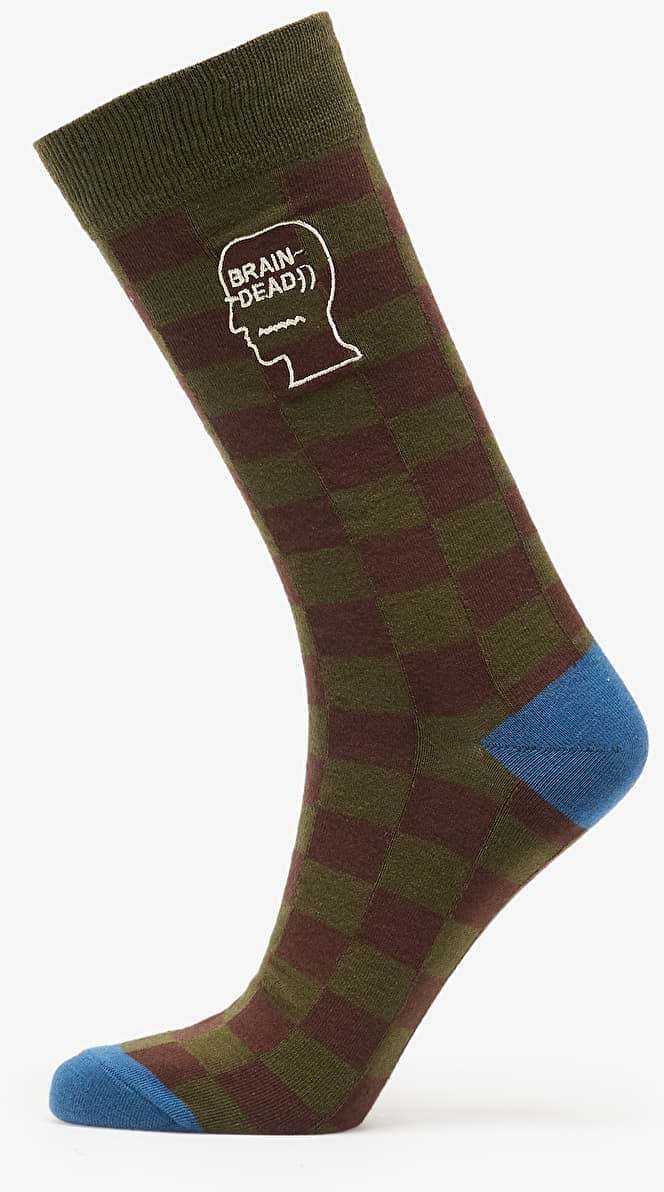 Ponožky Brain Dead Logohead Dress Socks Checkered Universal