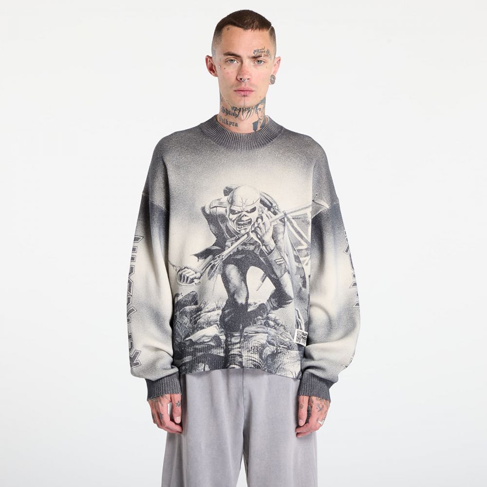 Sveter REPRESENT x Iron Maiden Trooper Knit Sunfade Grey M