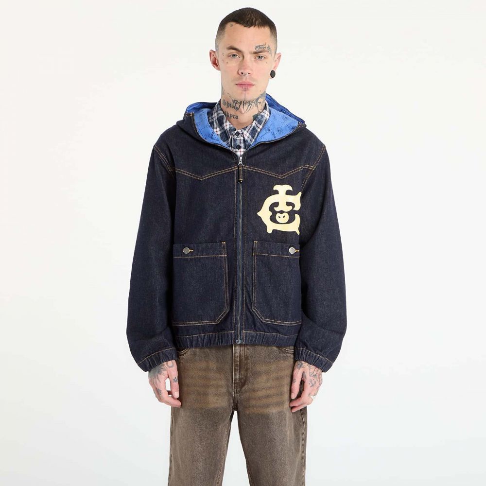 Bunda Billionaire Boys Club Icecream Western Panelled Zip Through Denim Jacket Indigo L
