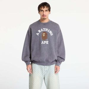 Mikina A BATHING APE Garment Dye College Relaxed Fit Crewneck Sweatshirt Cha L