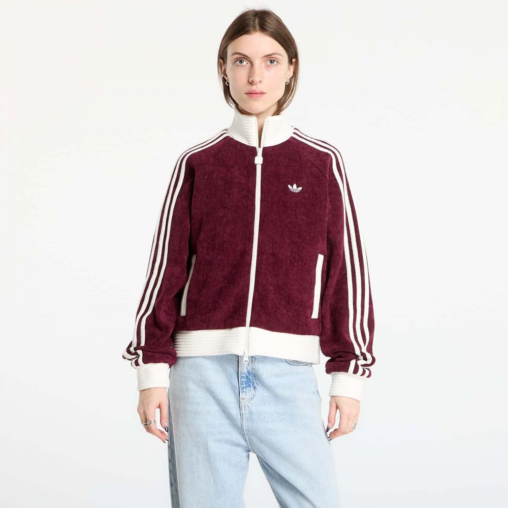 Mikina adidas Velour Knit Track Top Maroon L
