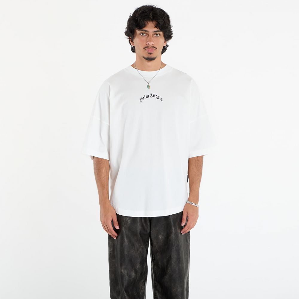 Tričko Palm Angels Back Curved Logo Over Tee Off White/ Black S