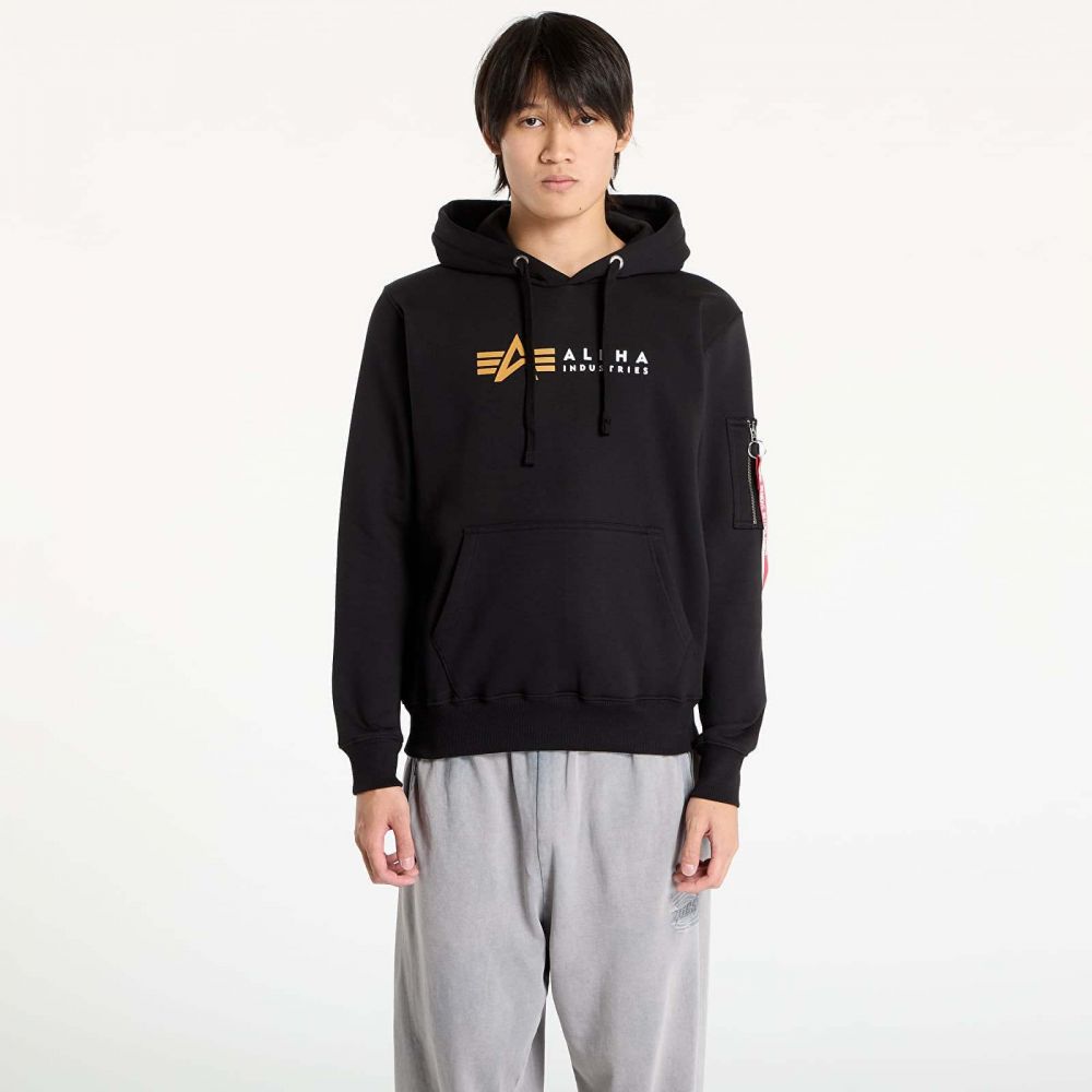 Mikina Alpha Industries Alpha Label Hoodie Black M