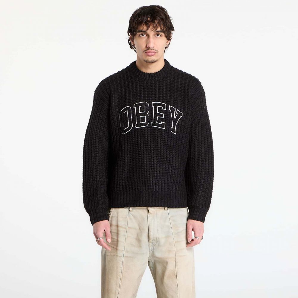 Sveter OBEY Collegiate Sweater Black Multi L