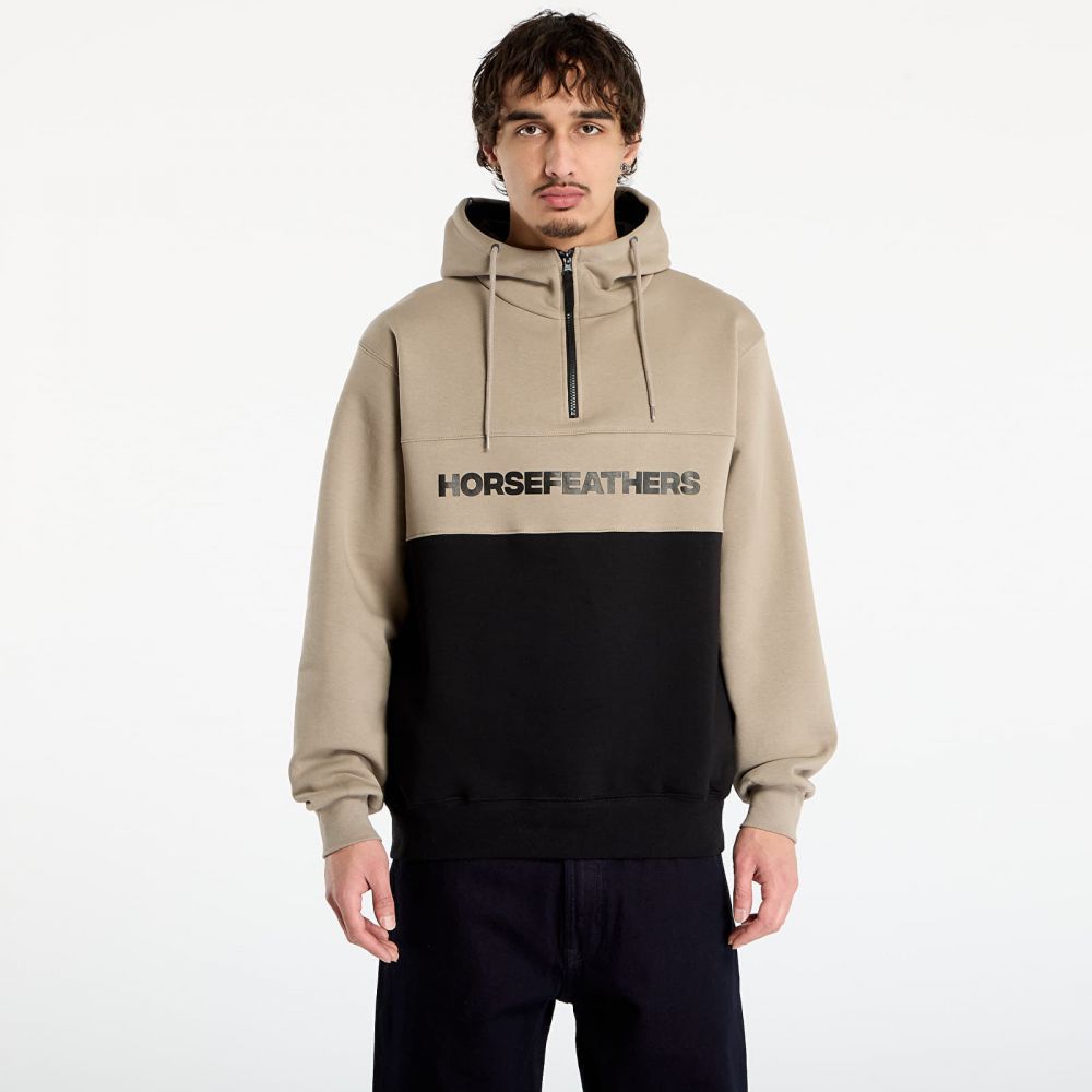 Mikina Horsefeathers Fulton Sweatshirt Taupe/ Black XL