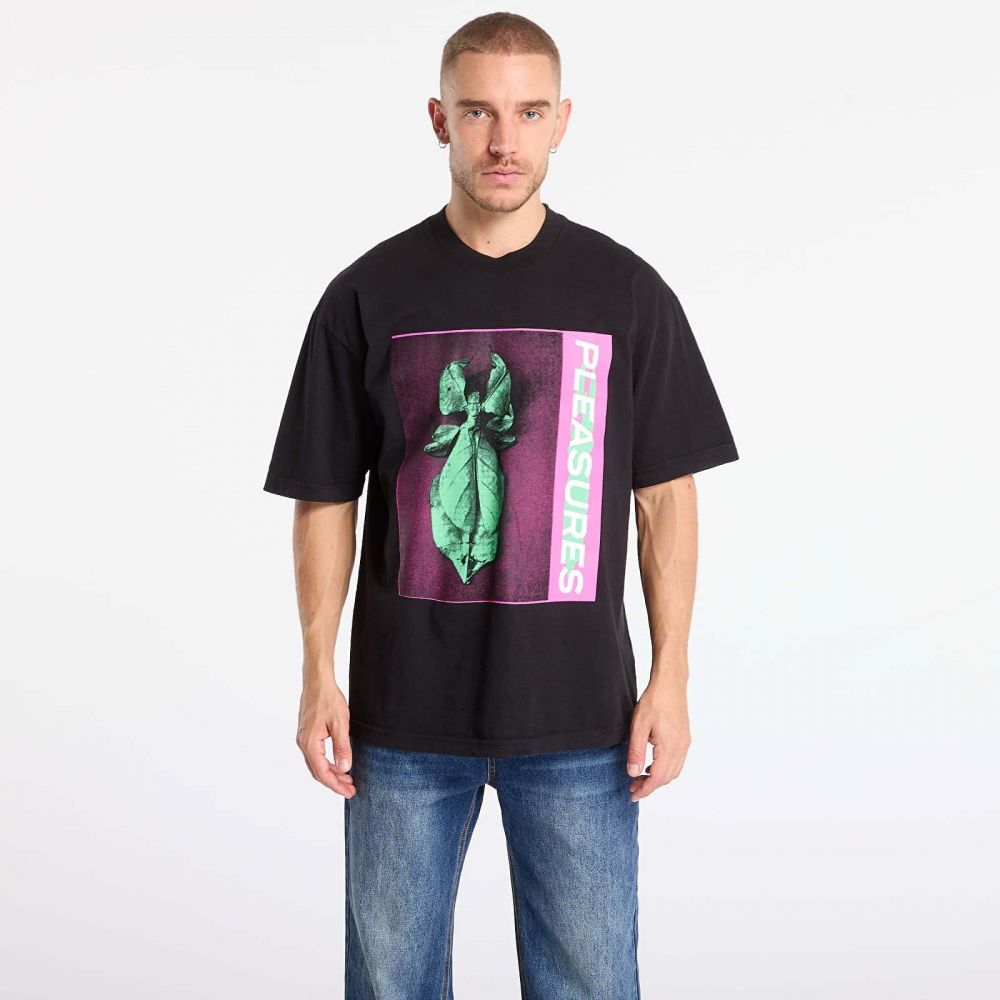 Tričko PLEASURES Leaf T-Shirt Black XL