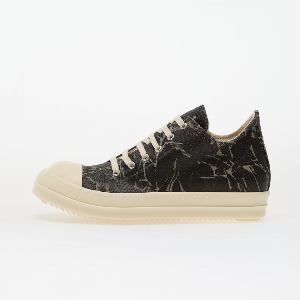 Tenisky Rick Owens Denim Shoes - Low Sneaks Black Washed Foil/ Milk/ Milk EUR 43