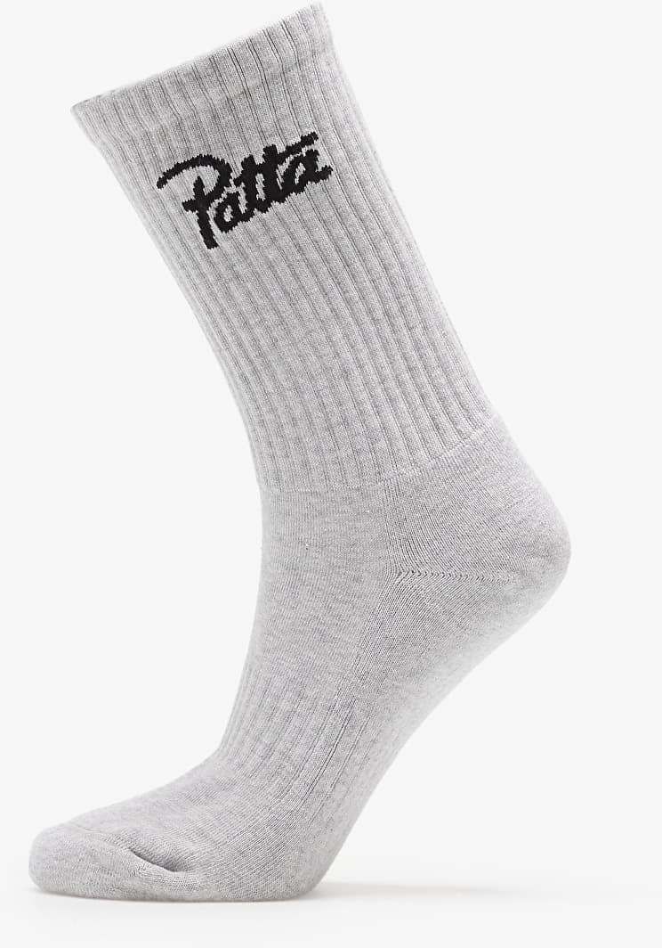 Ponožky Patta Script Logo Sports Sock Melange Grey 34-38