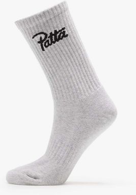 Ponožky Patta Script Logo Sports Sock Melange Grey 34-38