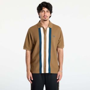 Tričko FRED PERRY Panelled Button Through Polo S Shaded Stone M