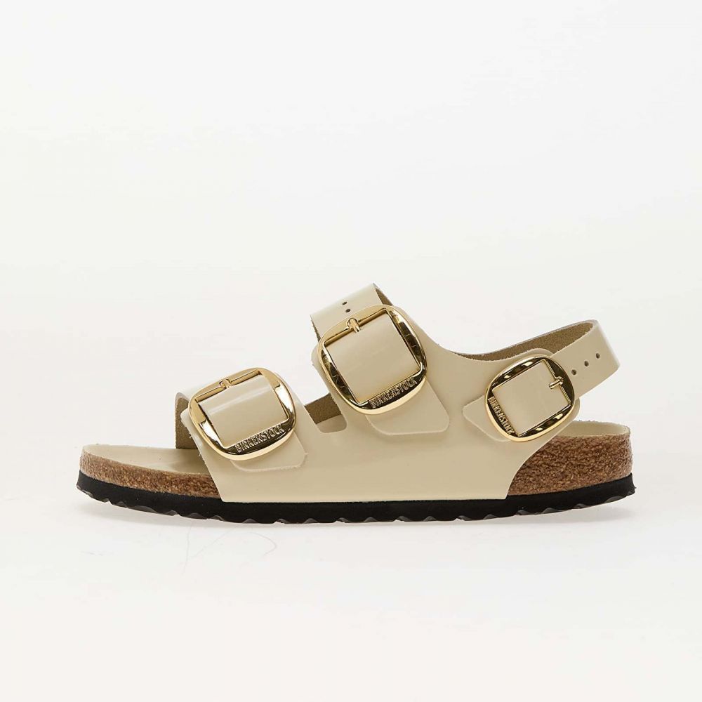Tenisky Birkenstock Milano Big Buckle Natural Leather Patent High-Shine Ecru EUR 38