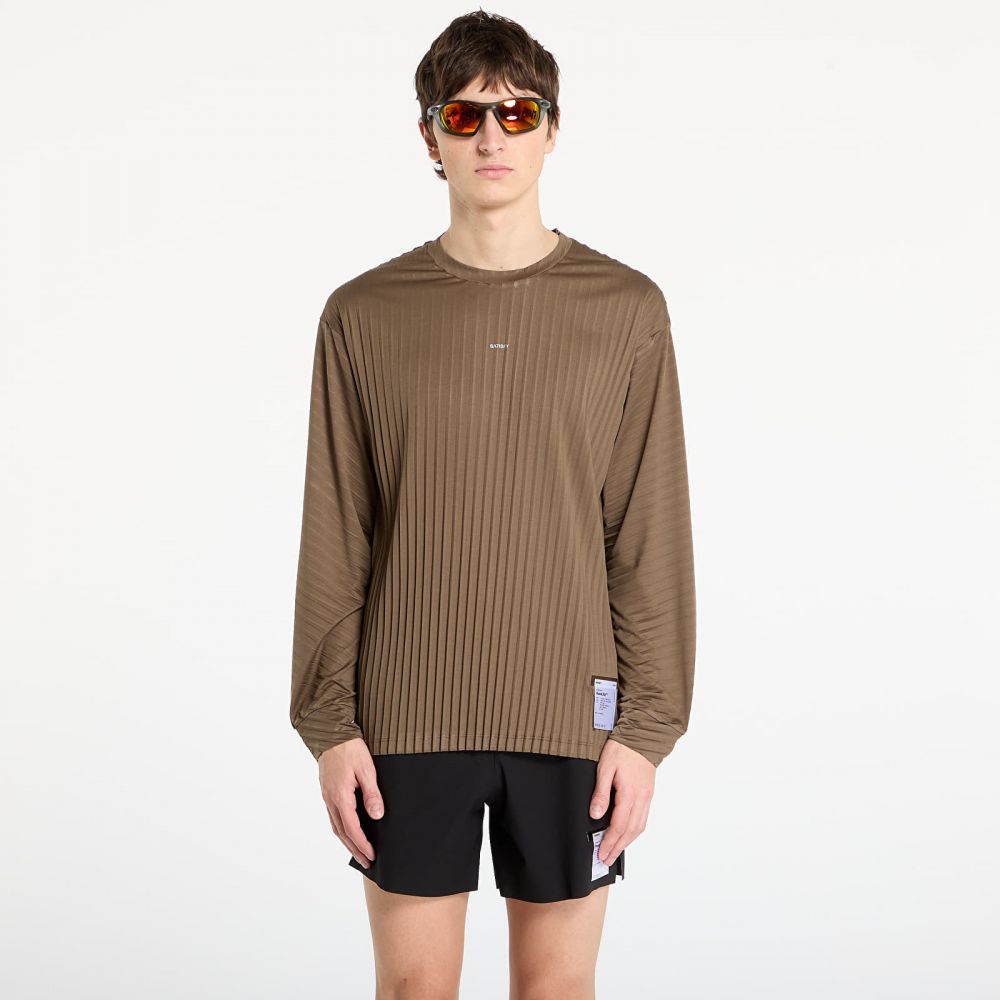 Tričko Satisfy AuraLite Pleated Long Tee Olive L