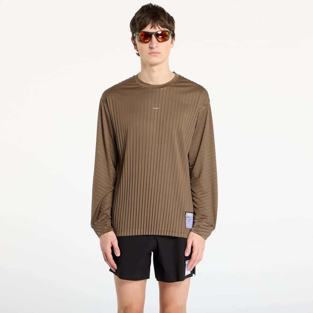 Tričko Satisfy AuraLite Pleated Long Tee Olive S