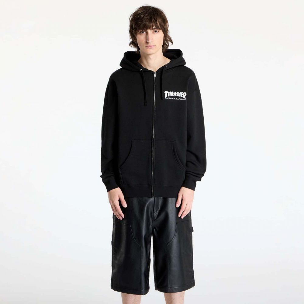 Mikina Thrasher Magazine Logo Zip Hood Black XXL
