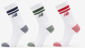 Ponožky New Balance Active Lifestyle Striped Crew Socks 3-Pack White S