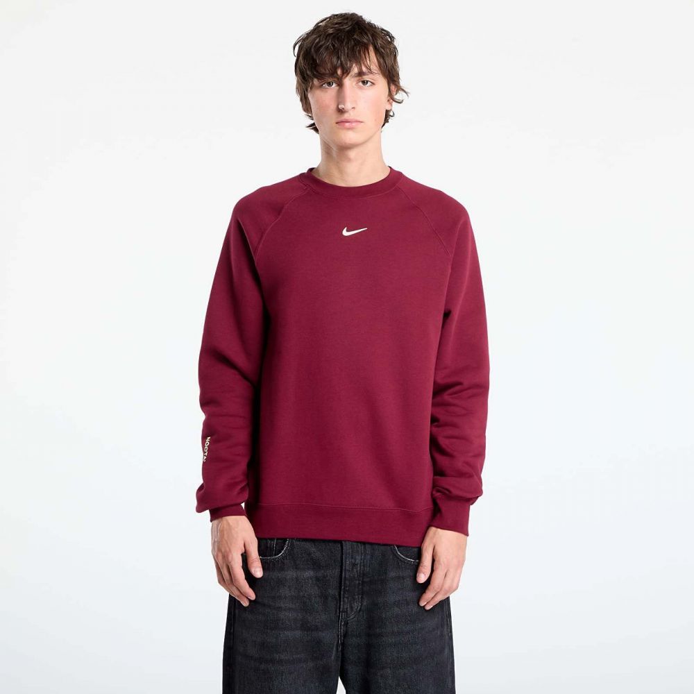Mikina Nike x NOCTA Men's Fleece CS Crew Dark Beetroot/ Citron Tint S