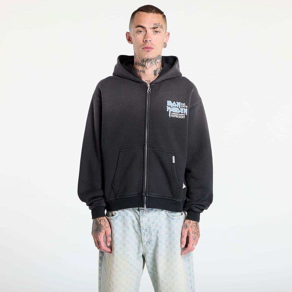 Mikina REPRESENT x Iron Maiden Anniversary Hoodie Stained Black M