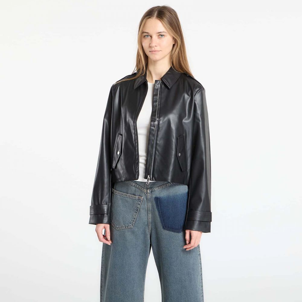 Bunda Calvin Klein Jeans Leather Moto Jacket Black XS
