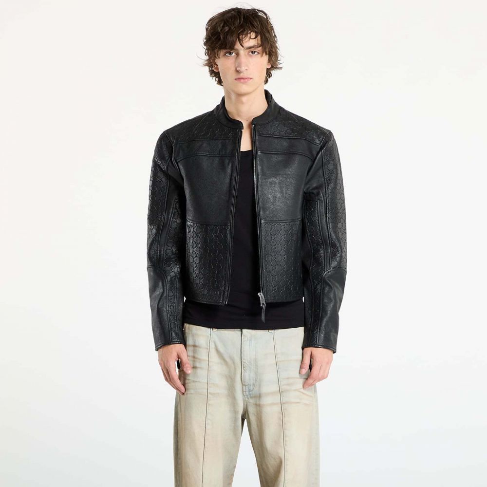 Bunda Daily Paper Structured Leather Jacket Black M