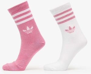 Ponožky adidas 3-Stripes Glitter Crew Socks 2-Pack Pink Fusion S