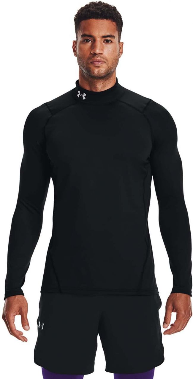 Tričko Under Armour Cg Armour Fitted Mock Black/ White XXL