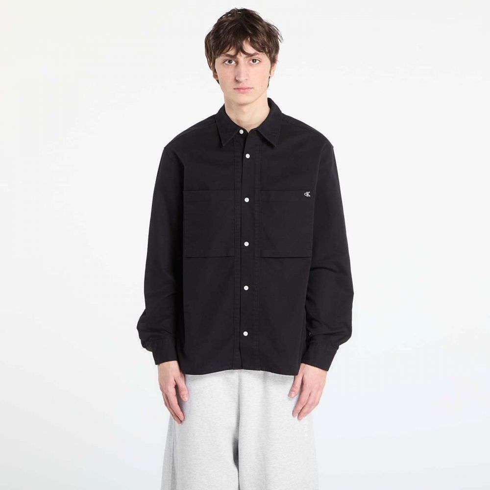 Košeľa Calvin Klein Jeans Ls Cotton Twill Rela Shirt Black S