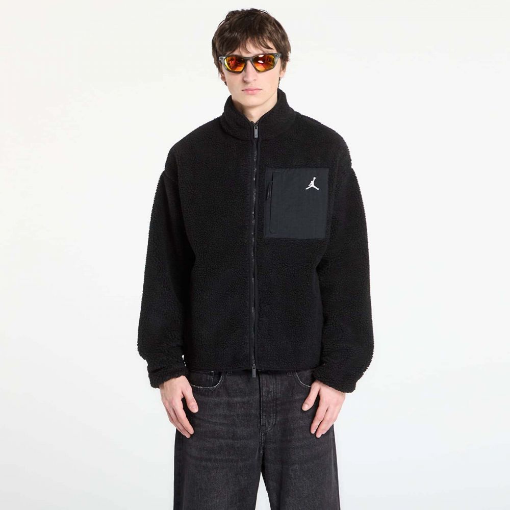Bunda Jordan Flight Men’s High Pile Shearling Jacket Black/ White M