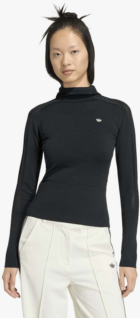 Tričko adidas Knit Hooded Ls Black XL