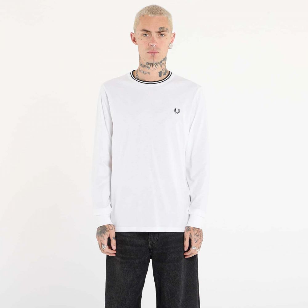 Tričko FRED PERRY Ls Twin Tipped T-Shirt White S