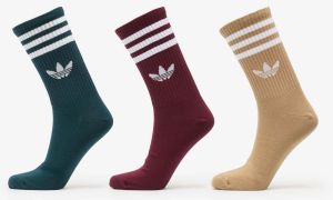 Ponožky adidas 3-Stripes Crew Socks 3-Pack Maroon/ Aurora Ivy/ Cardboard 40-42