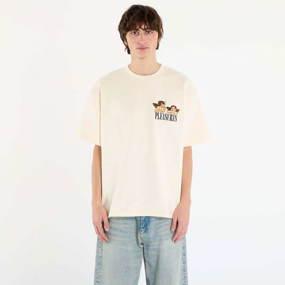 Tričko PLEASURES Dynamic Short Sleeve Crewneck Ecru XL
