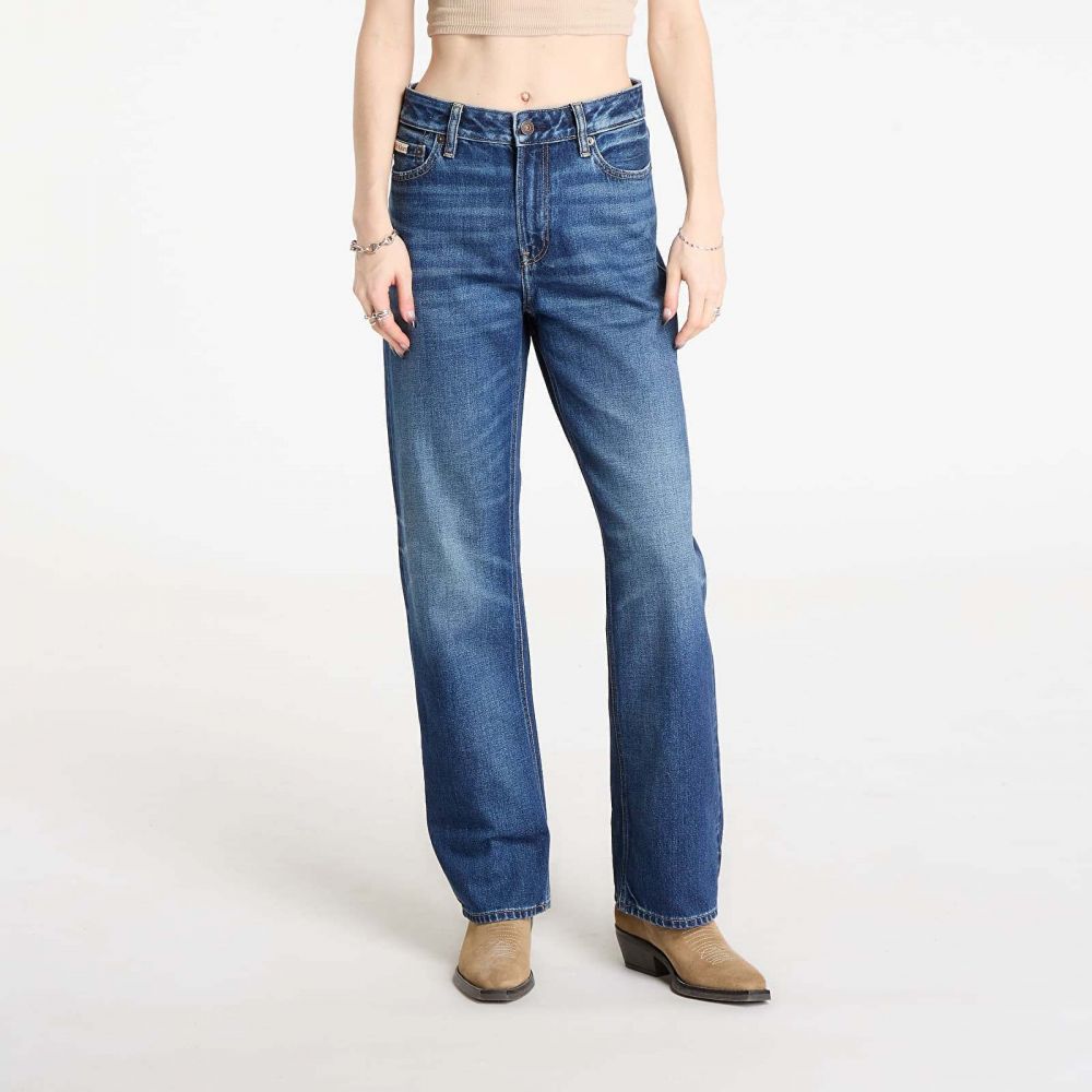 Džínsy Calvin Klein Jeans Signature 90S Straight Short Jeans Blue 25
