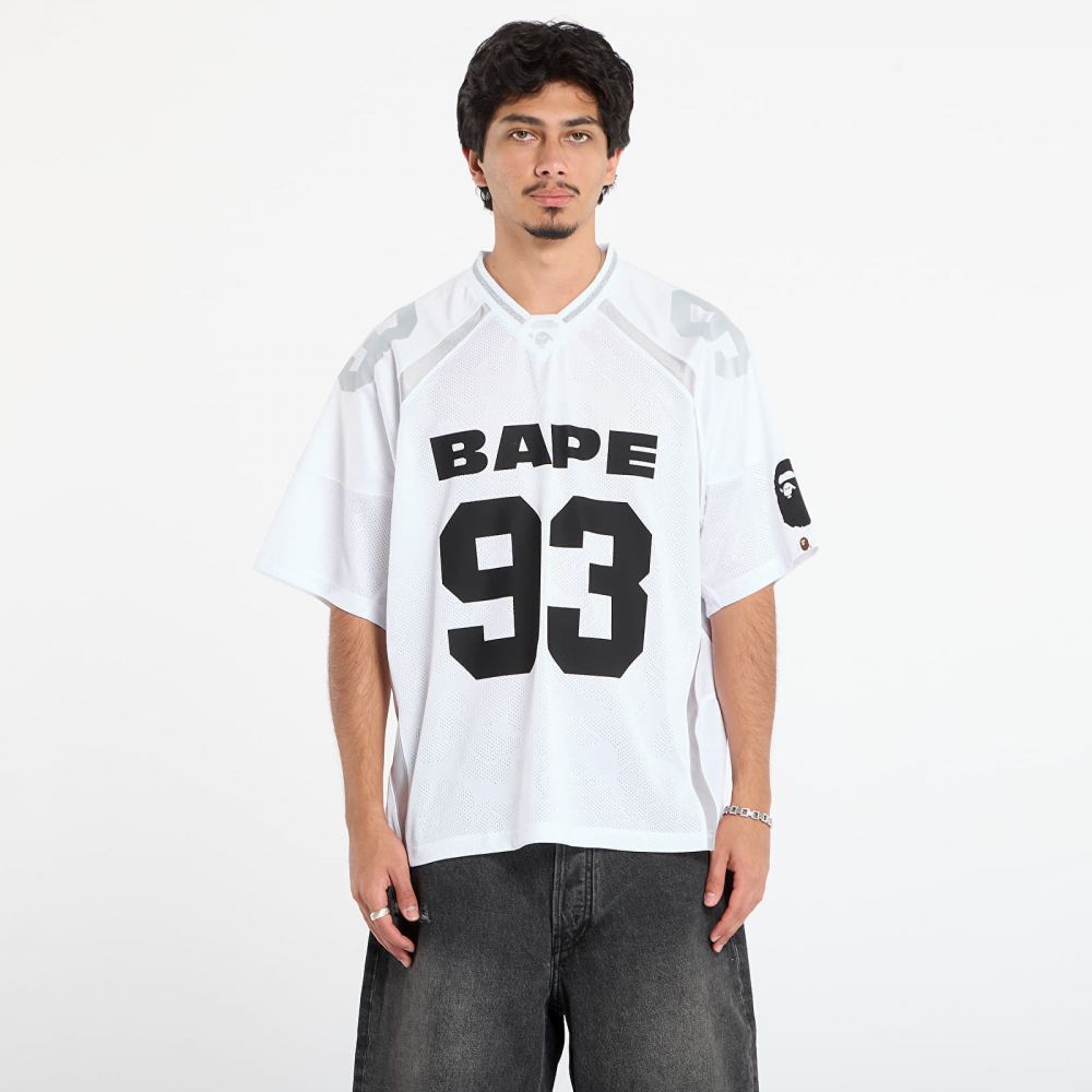 Tričko A BATHING APE Line Camo Jacquard Relaxed Fit Football Jersey White L