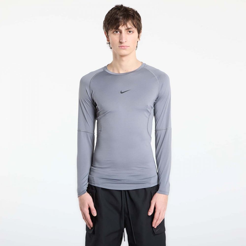Tričko Nike Pro Men's Dri-FIT Tight Long-Sleeve Fitness Top Smoke Grey/ Black XL