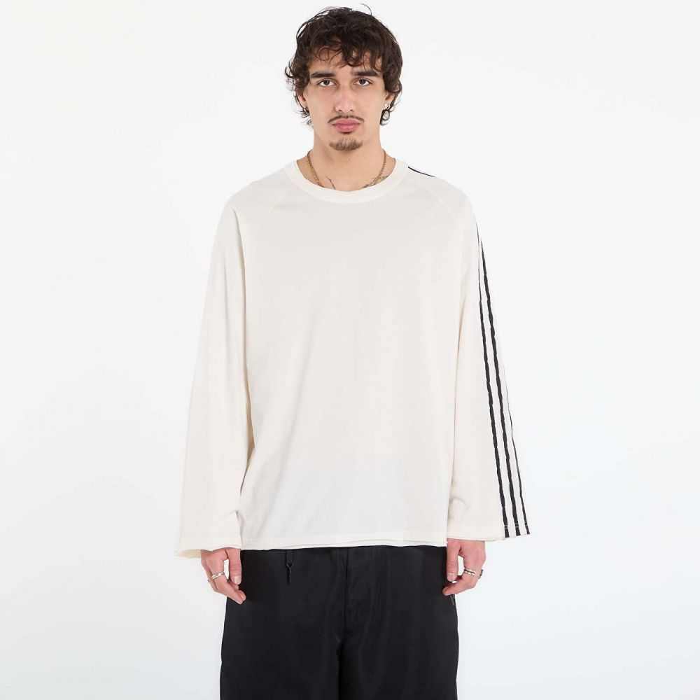 Tričko Y-3 Raw Edge 3 Stripes Long Sleeve Long-Sleeve Top Chalk White XS