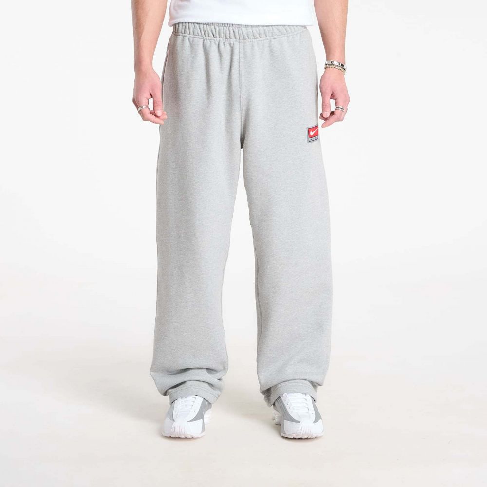 Tepláky Nike Solo Swoosh Men's Fleece Open-Hem Pants Dk Grey Heather/ White XS