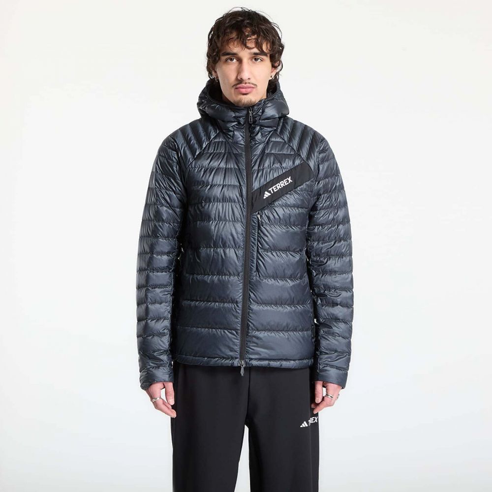 Bunda adidas Terrex Techrock CLIMAWARM+ Down Hooded Jacket Carbon S