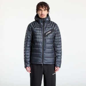 Bunda adidas Terrex Techrock CLIMAWARM+ Down Hooded Jacket Carbon S