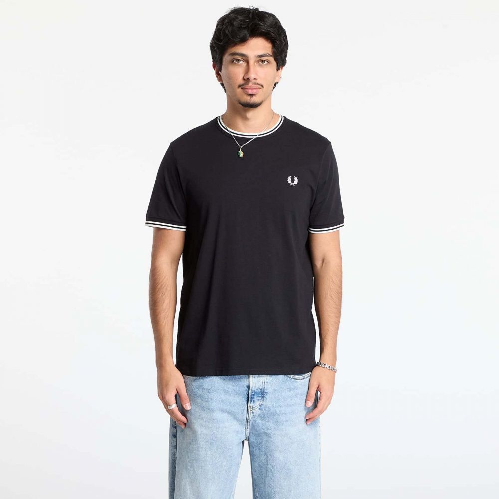 Tričko FRED PERRY Twin Tipped T-Shirt Black M